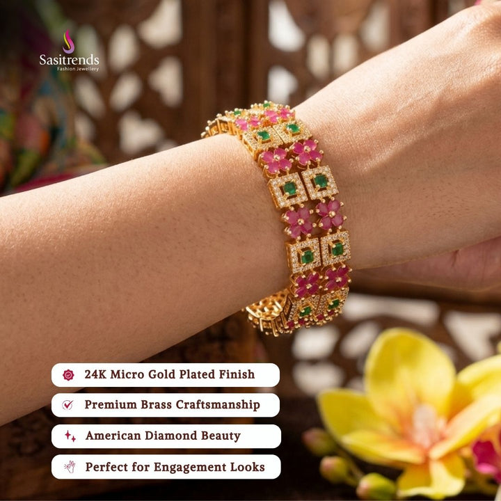 Micro gold plated bangles model image - Sasitrends