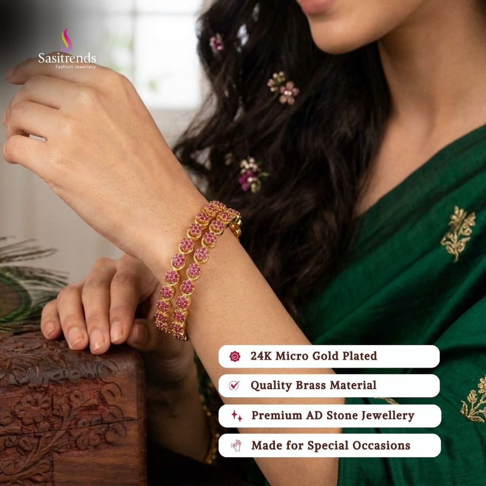 Micro gold plated bangles model image - Sasitrends