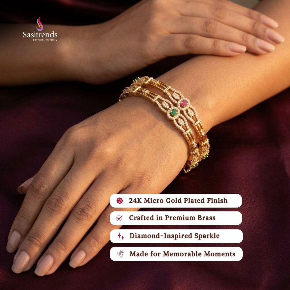 Micro gold plated bangles model image - Sasitrends