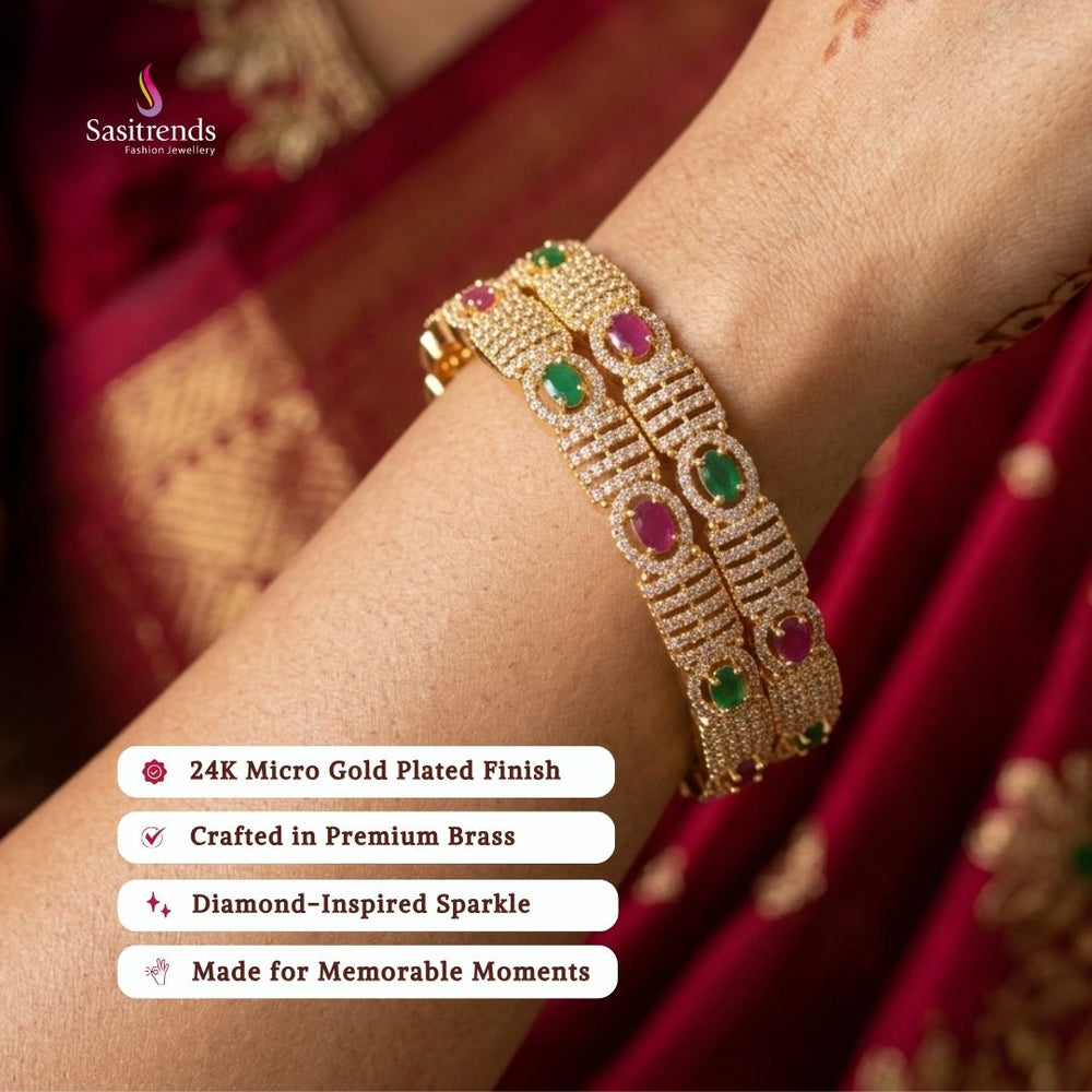 Micro gold plated bangles model image - Sasitrends