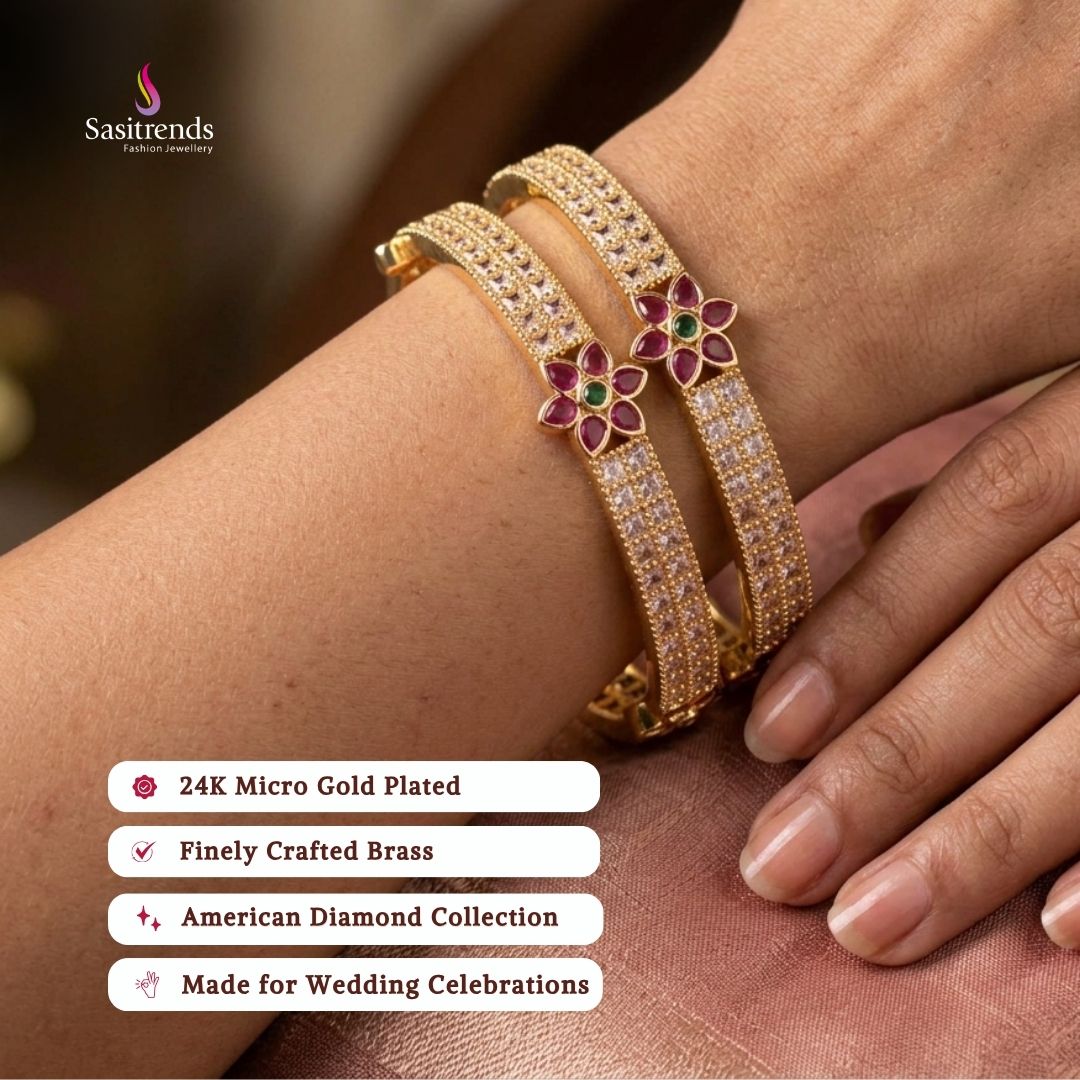 Micro gold plated bangles model image - Sasitrends