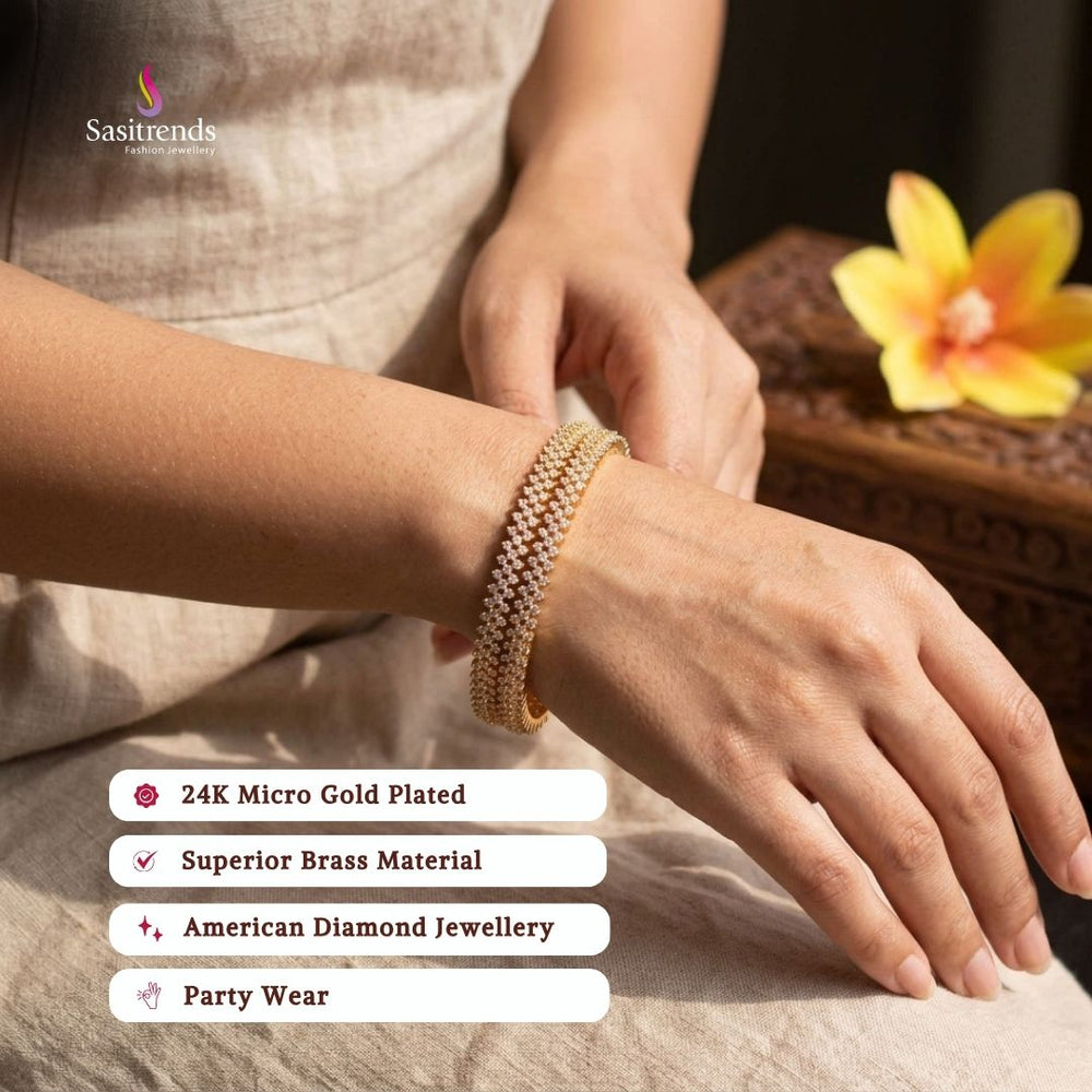 Micro gold plated bangles model image - Sasitrends
