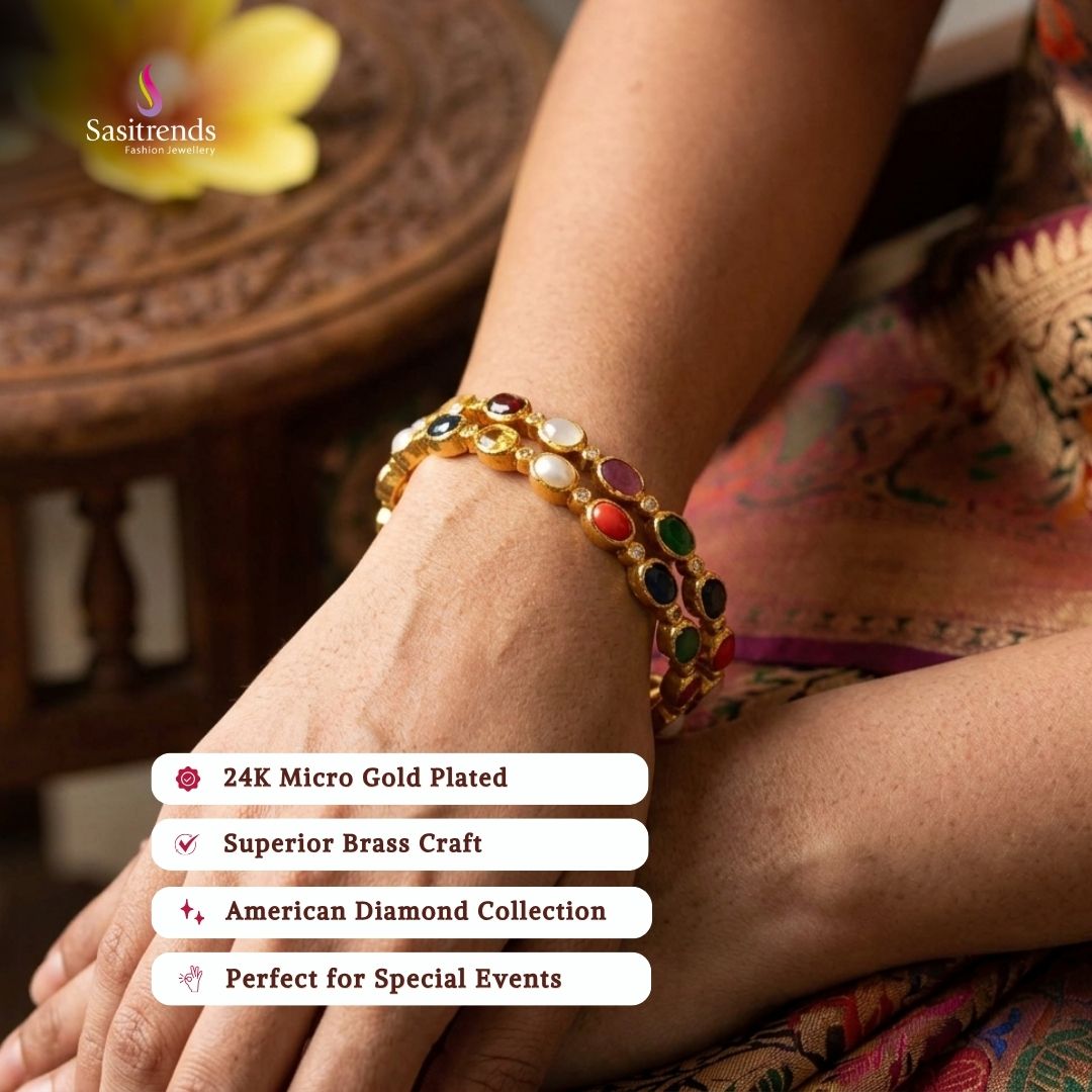 Micro gold plated bangles model image - Sasitrends