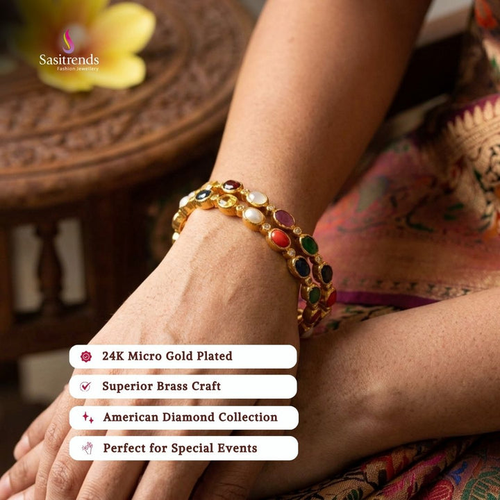 Micro gold plated bangles model image - Sasitrends