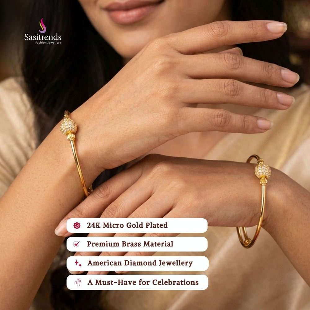 Micro gold plated bangles model image - Sasitrends