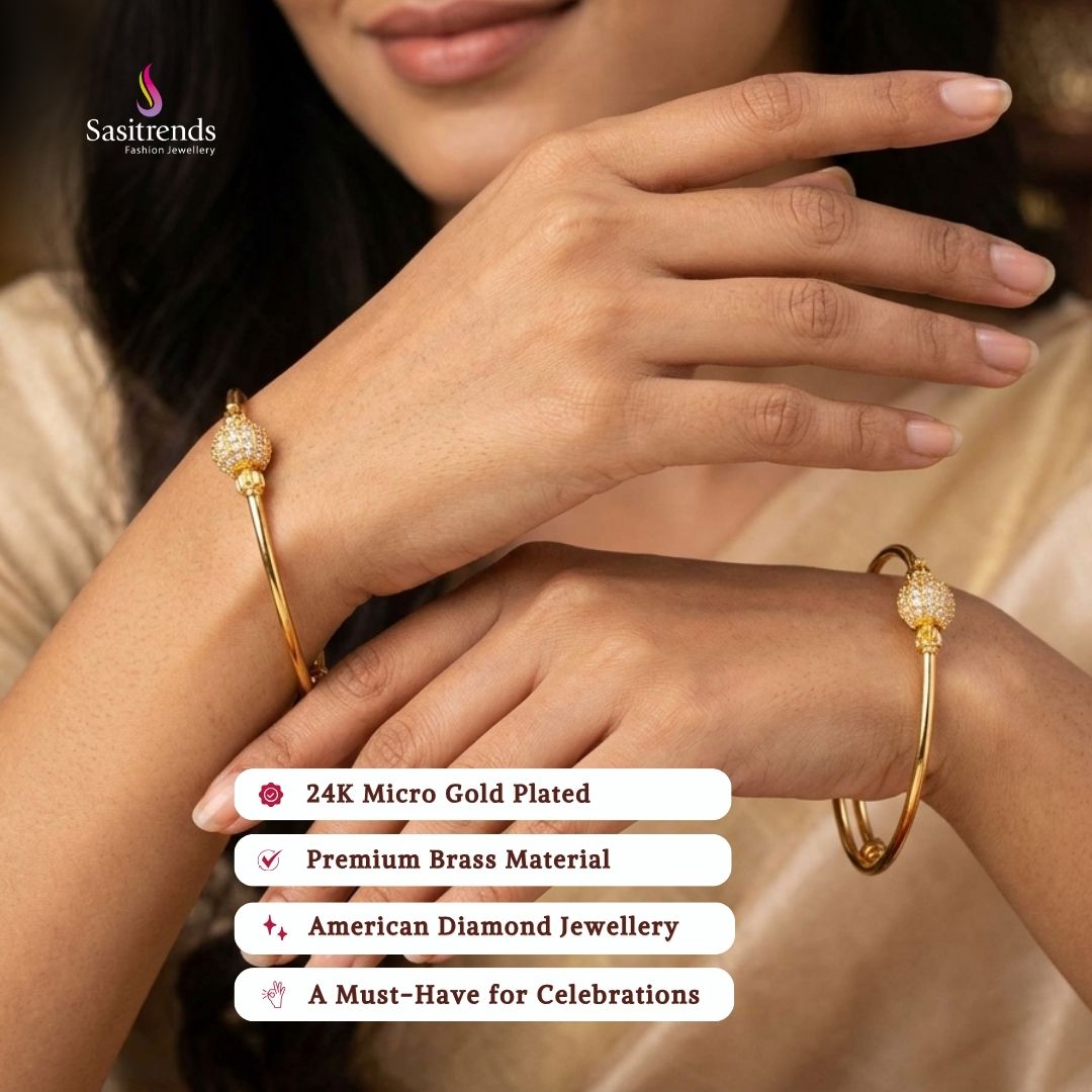 Micro gold plated bangles model image - Sasitrends