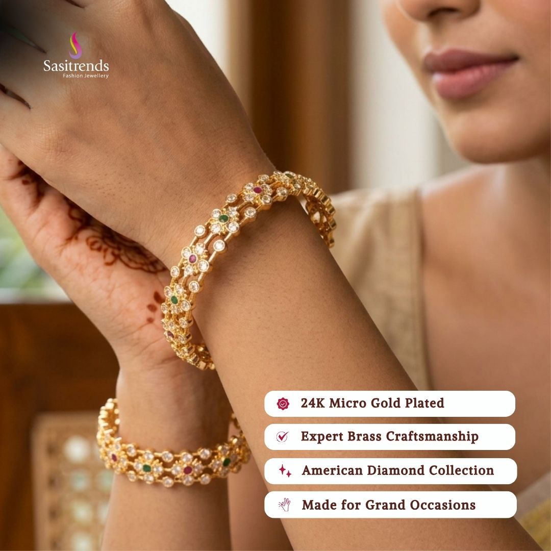 Micro gold plated bangles model image - Sasitrends