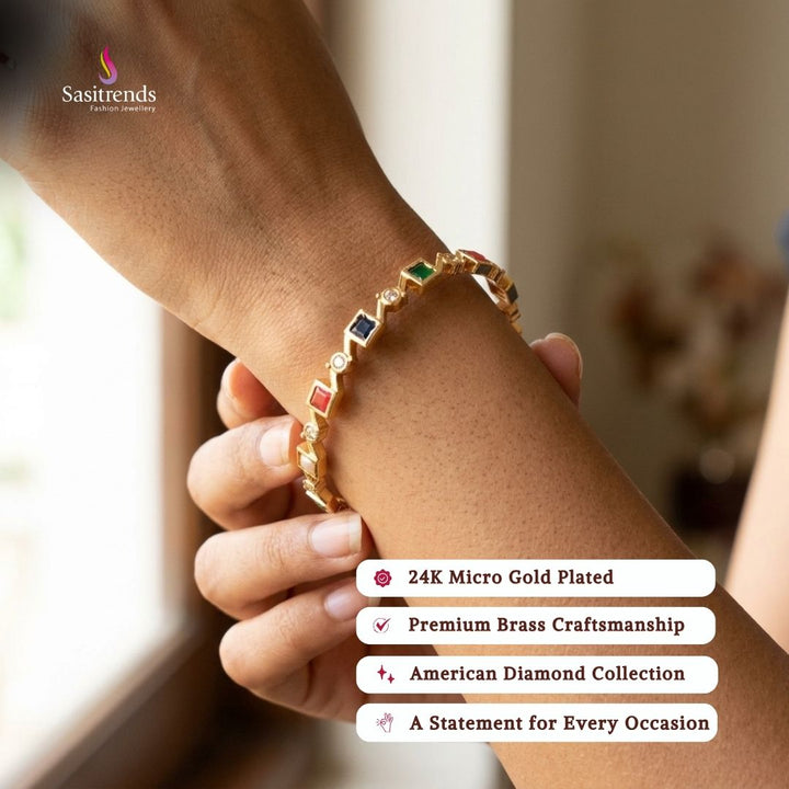 Micro gold plated bangles model image - Sasitrends