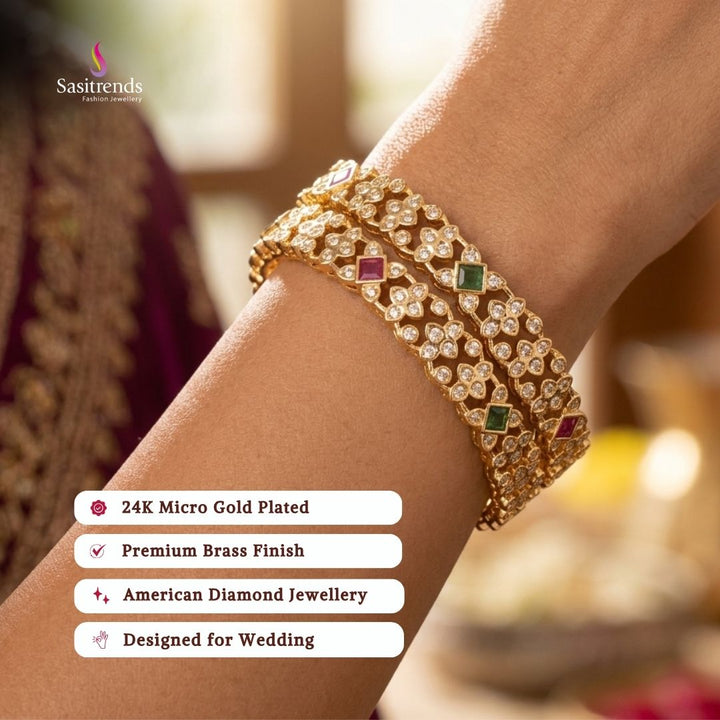 Micro gold plated bangles model image - Sasitrends