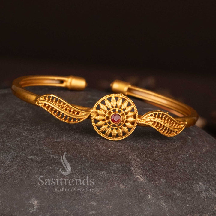 Stunning Classic Matte Gold Plated Affordable Brass Look-Alike Bracelet - Sasitrends