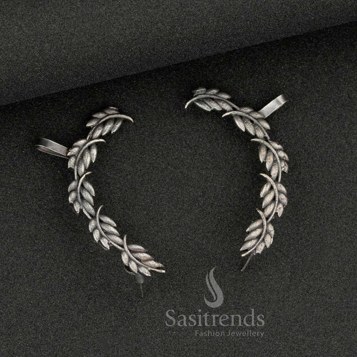 Ethnic wear Antique Oxidised Leaf Design Ear Cuff Earrings – Sasitrends