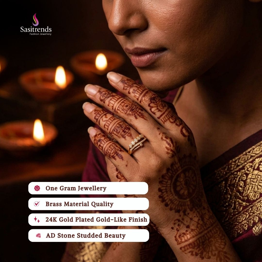 Guaranteed Micro gold plated AD stone rings model image - Sasitrends