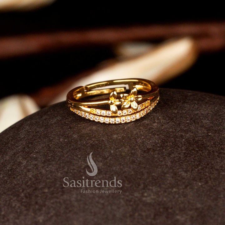 Guaranteed Collection of One Gram Micro Gold Plated Adjustable AD Rings - 24 Carat Pure Gold Plated - Sasitrends