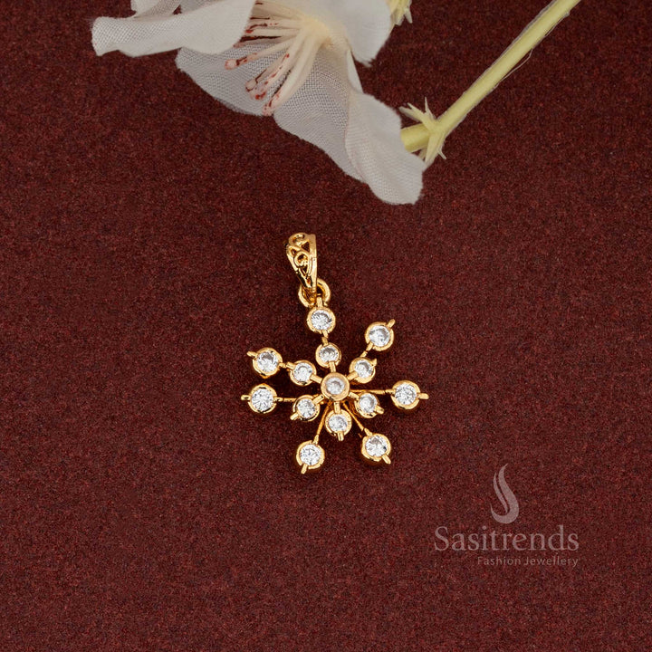 Impon Addigai 24K Pure Gold Plated Snowflake Design Pendant – Sasitrends