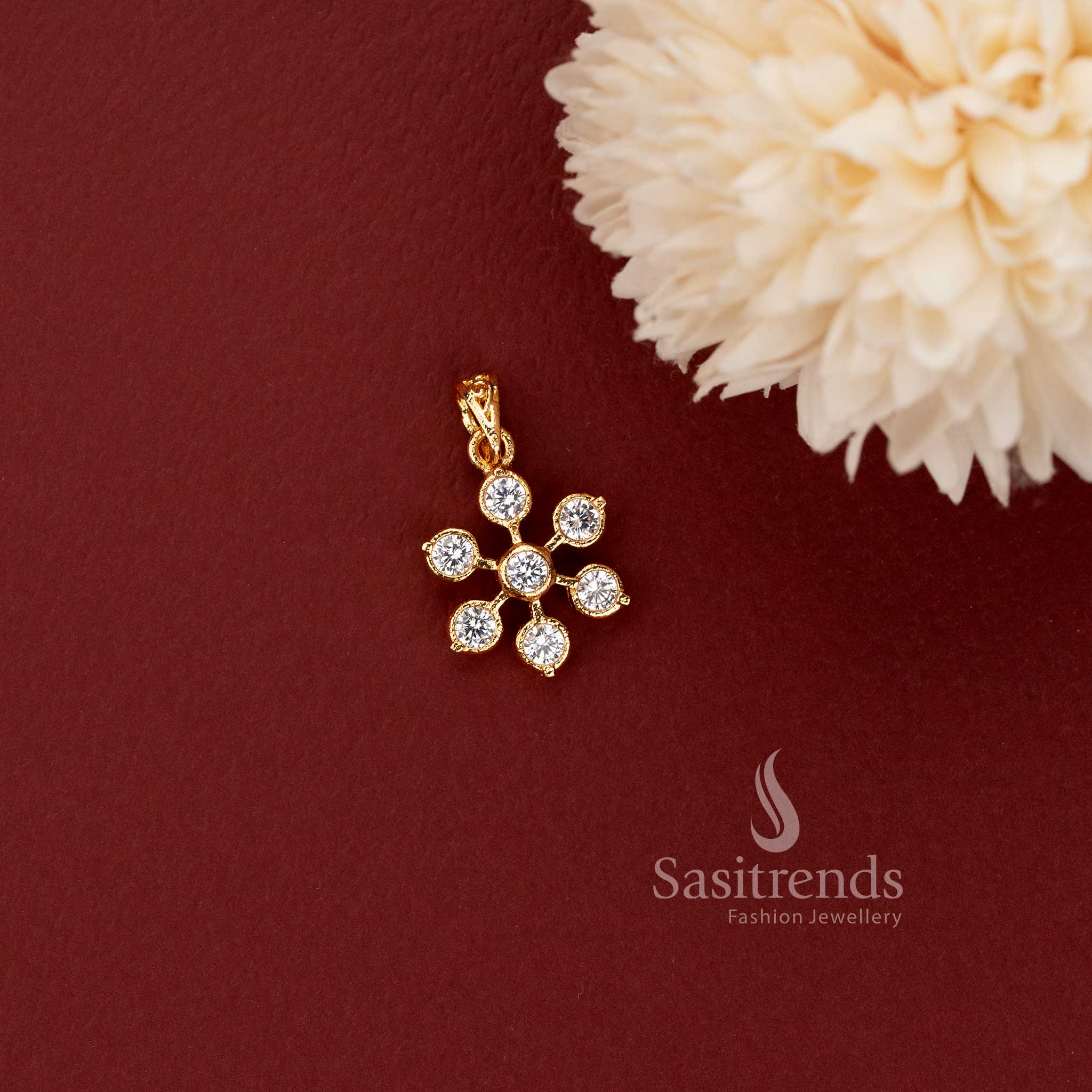 Beautiful Impon Gold Plated Statement Pendant with Intricate Traditional Detailing for Women - Sasitrends
