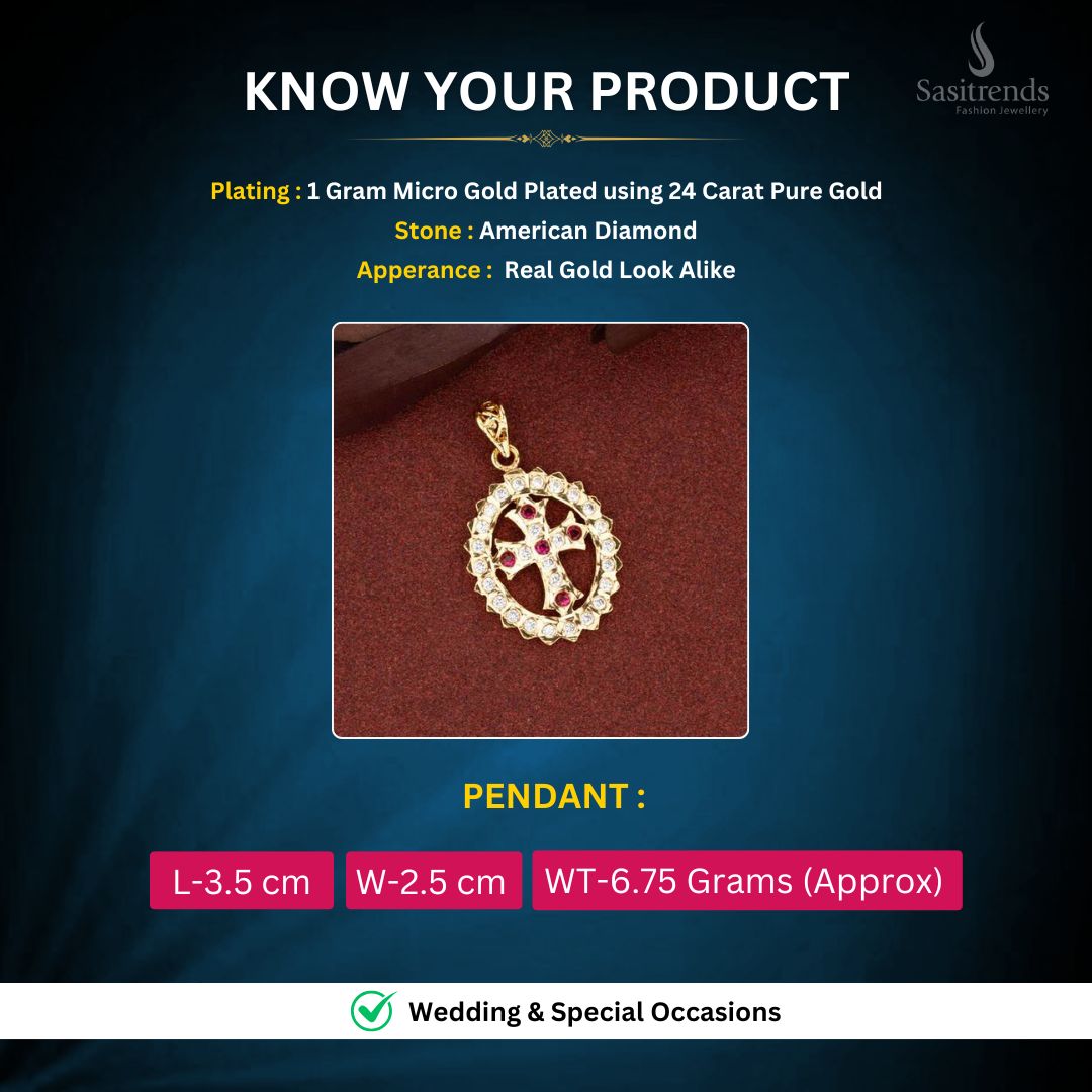 Micro Gold Plated Pendant Measurement Image - Sasitrends