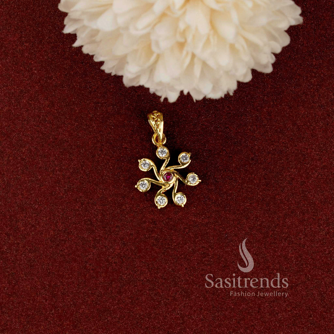 Elegant Micro Gold Plated Impon Addigai pendant for saree and ethnic wear - Sasitrends