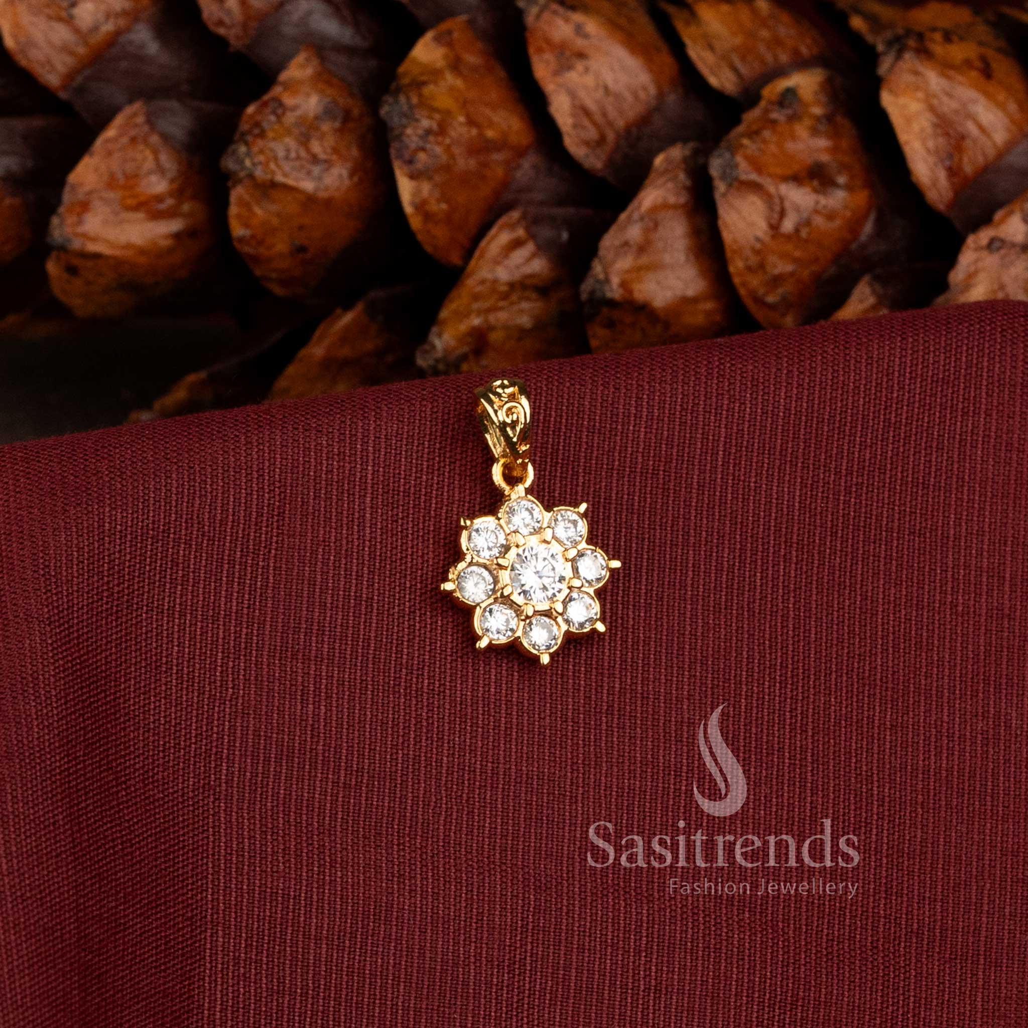 Impon Gold Plated Pendant with Intricate Stone Detailing for Traditional and Festive Wear - Sasitrends