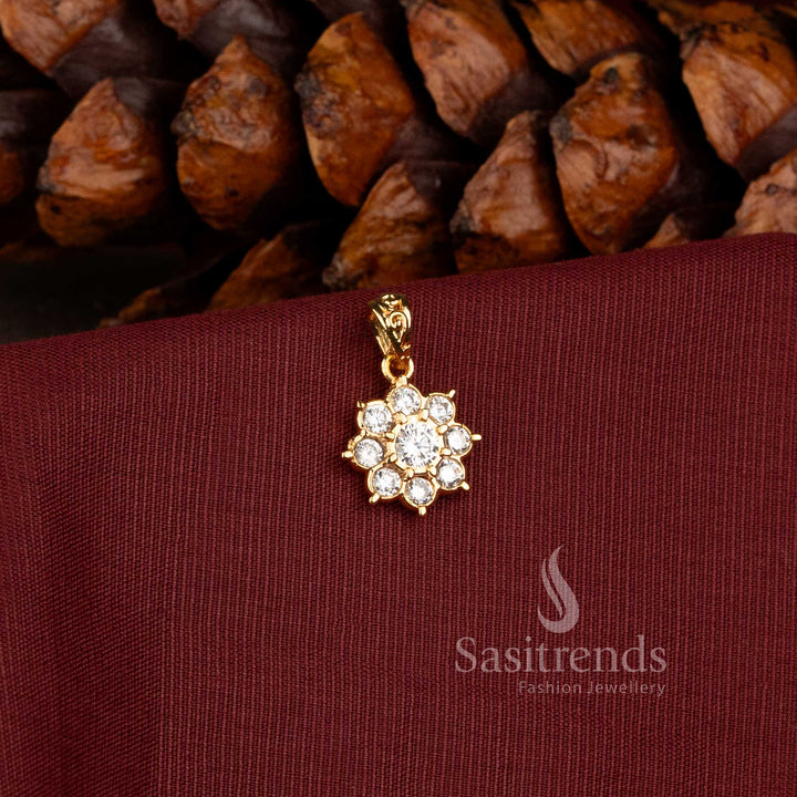 Impon Gold Plated Pendant with Intricate Stone Detailing for Traditional and Festive Wear - Sasitrends