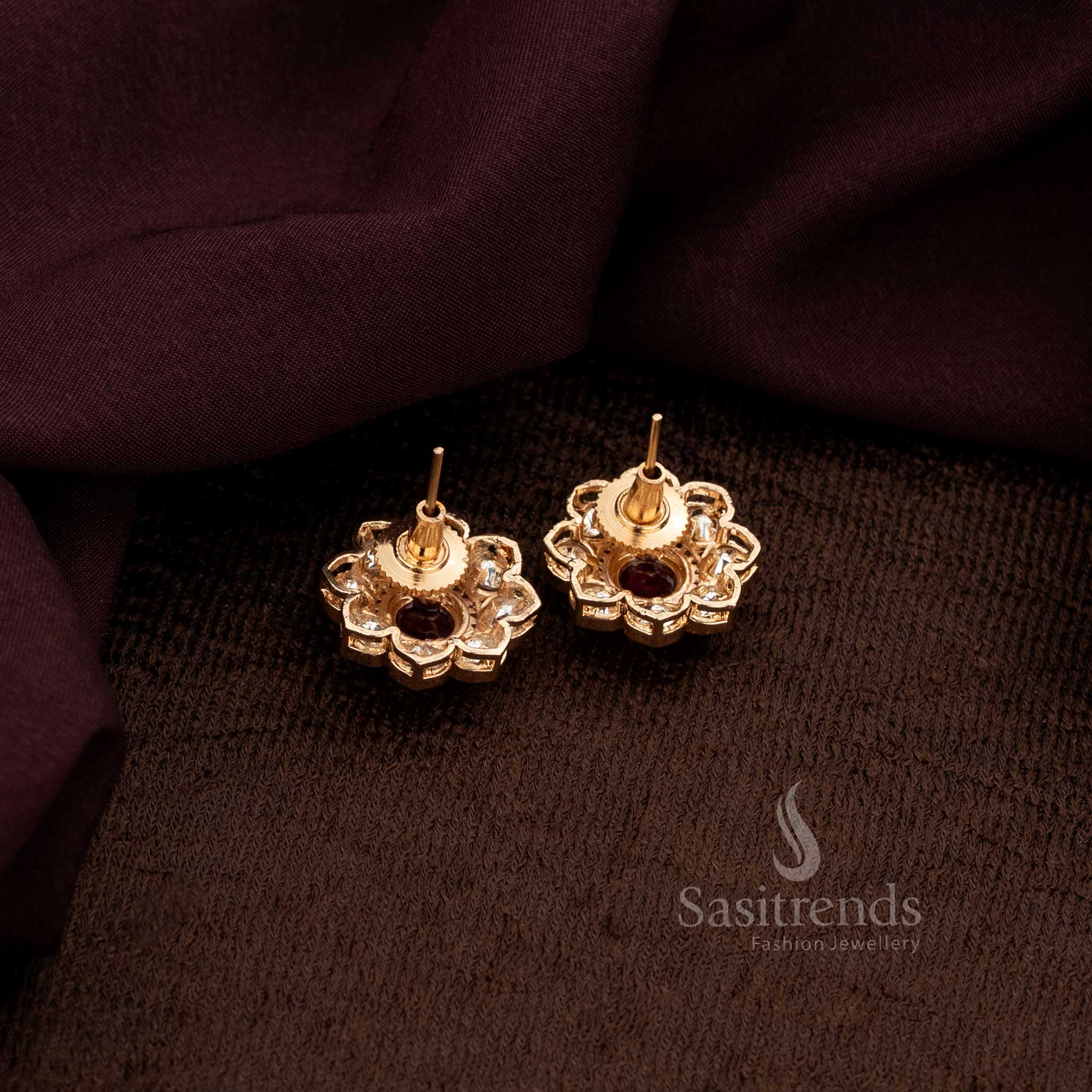 Radiant Carat Plated Kundan Jewellery Studs for Cultural Celebrations – Sasitrends