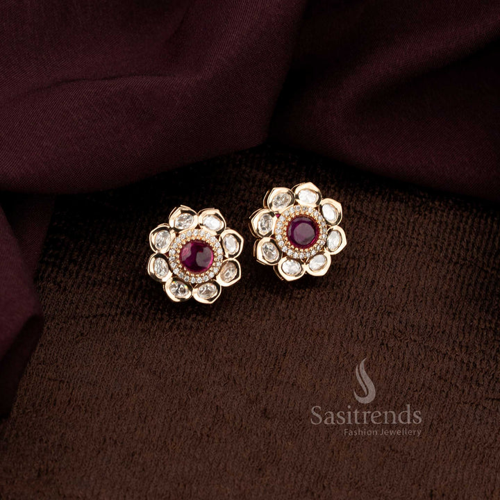 Radiant Carat Plated Kundan Jewellery Studs for Cultural Celebrations – Sasitrends