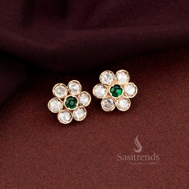 Elegant clustered Kundan stud earrings for family gatherings