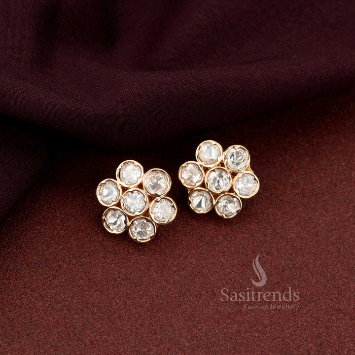 Elegant clustered Kundan stud earrings for family gatherings