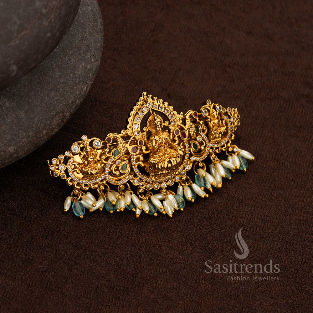  Wedding Temple Hair Ornament with Lakshmi Arch Design and AD Accents Sasitrends