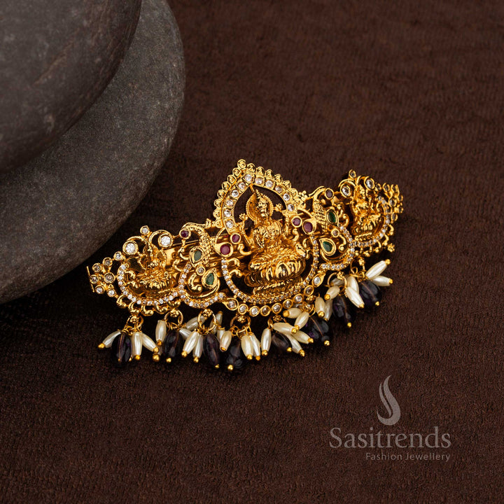  Wedding Temple Hair Ornament with Lakshmi Arch Design and AD Accents Sasitrends
