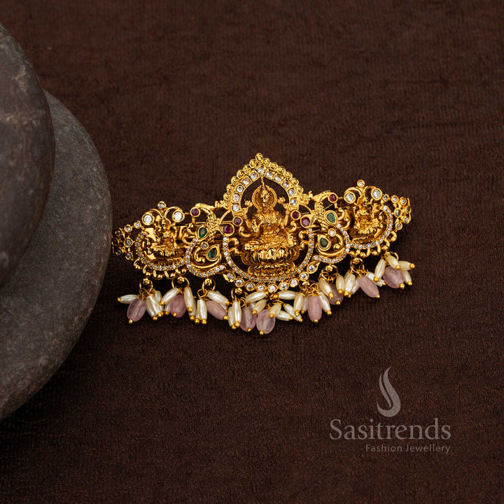  Wedding Temple Hair Ornament with Lakshmi Arch Design and AD Accents Sasitrends