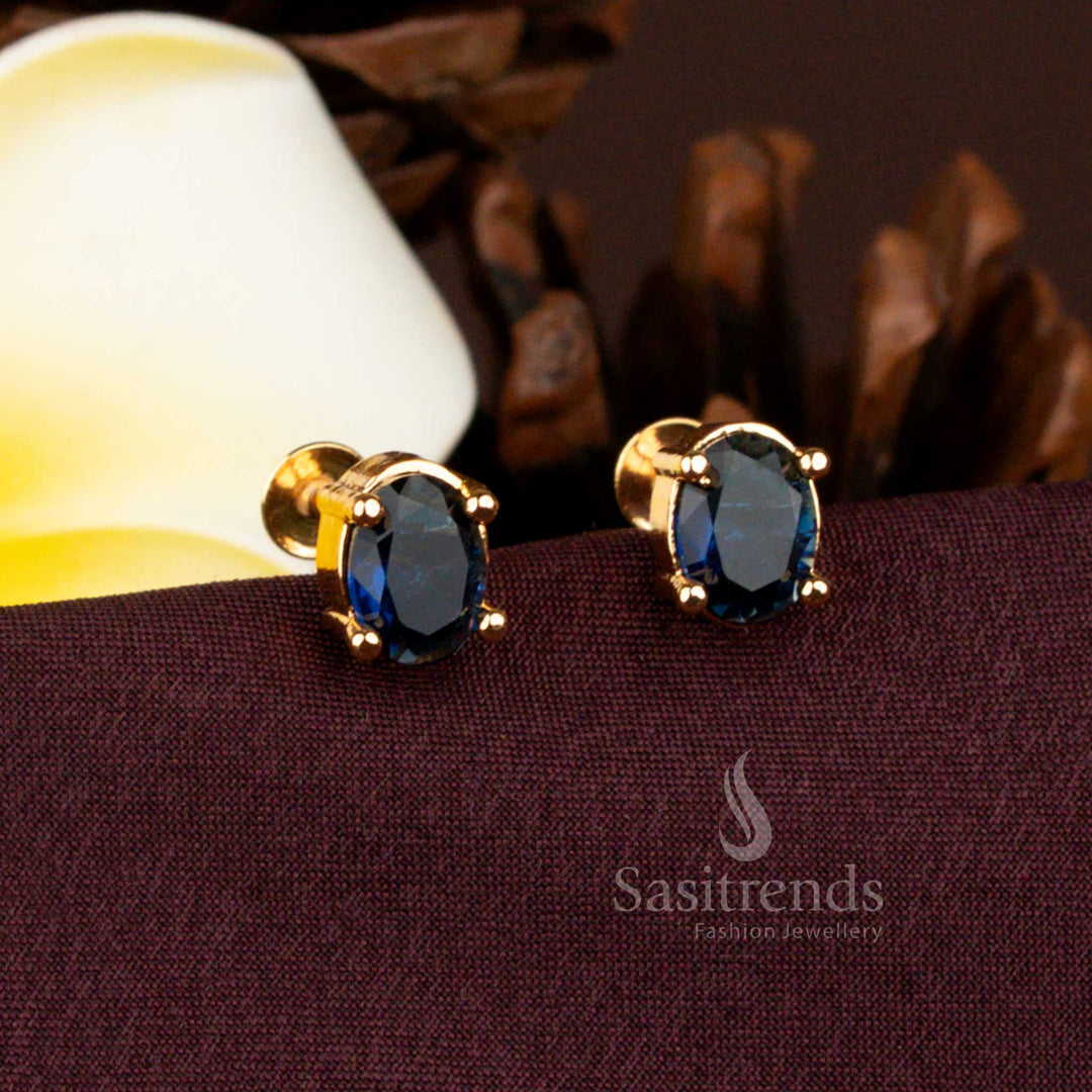Exquisite Micro Gold Plated Stud Earrings Real Gold Finish – Sasitrends 2664D