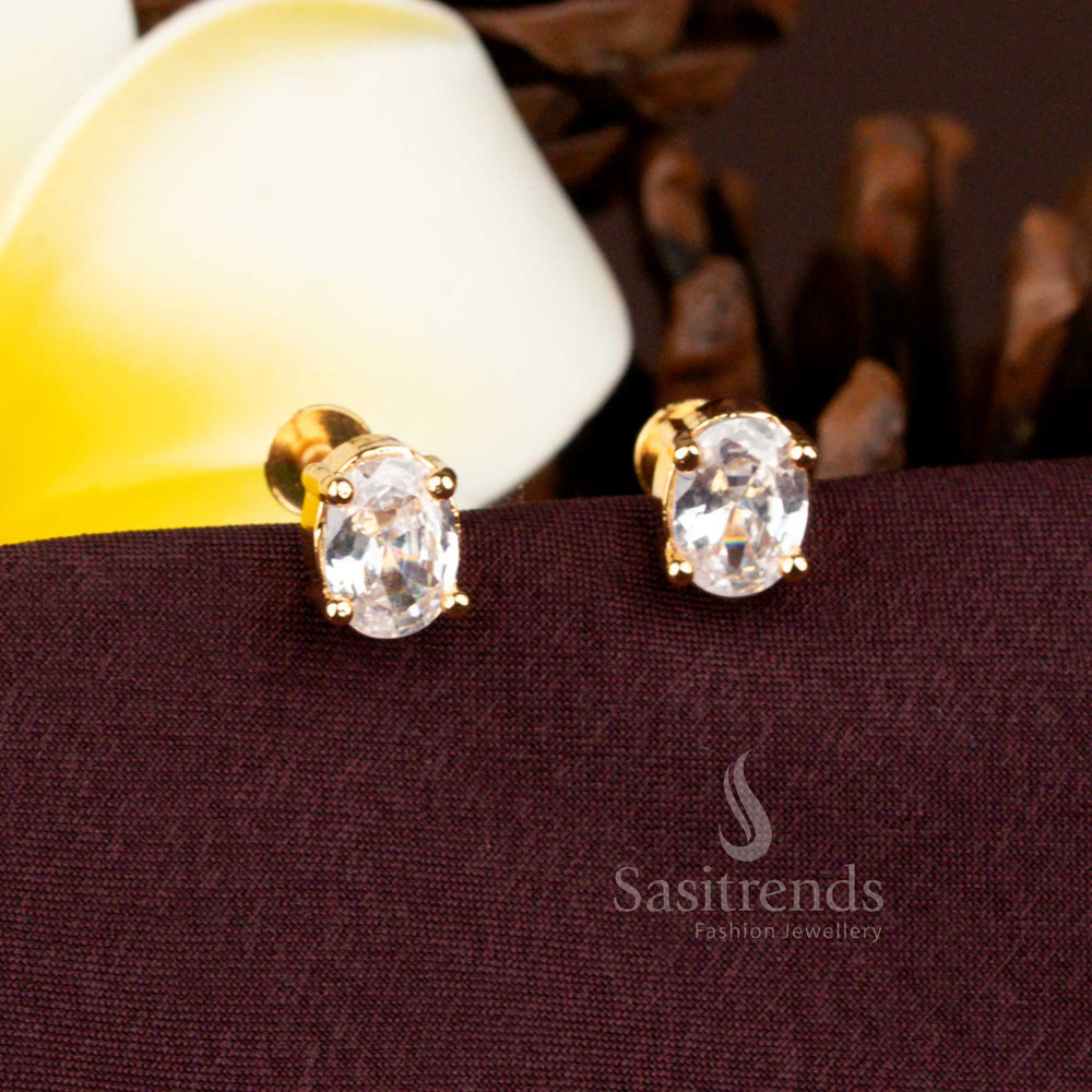 Exquisite Micro Gold Plated Stud Earrings Real Gold Finish – Sasitrends 2664D