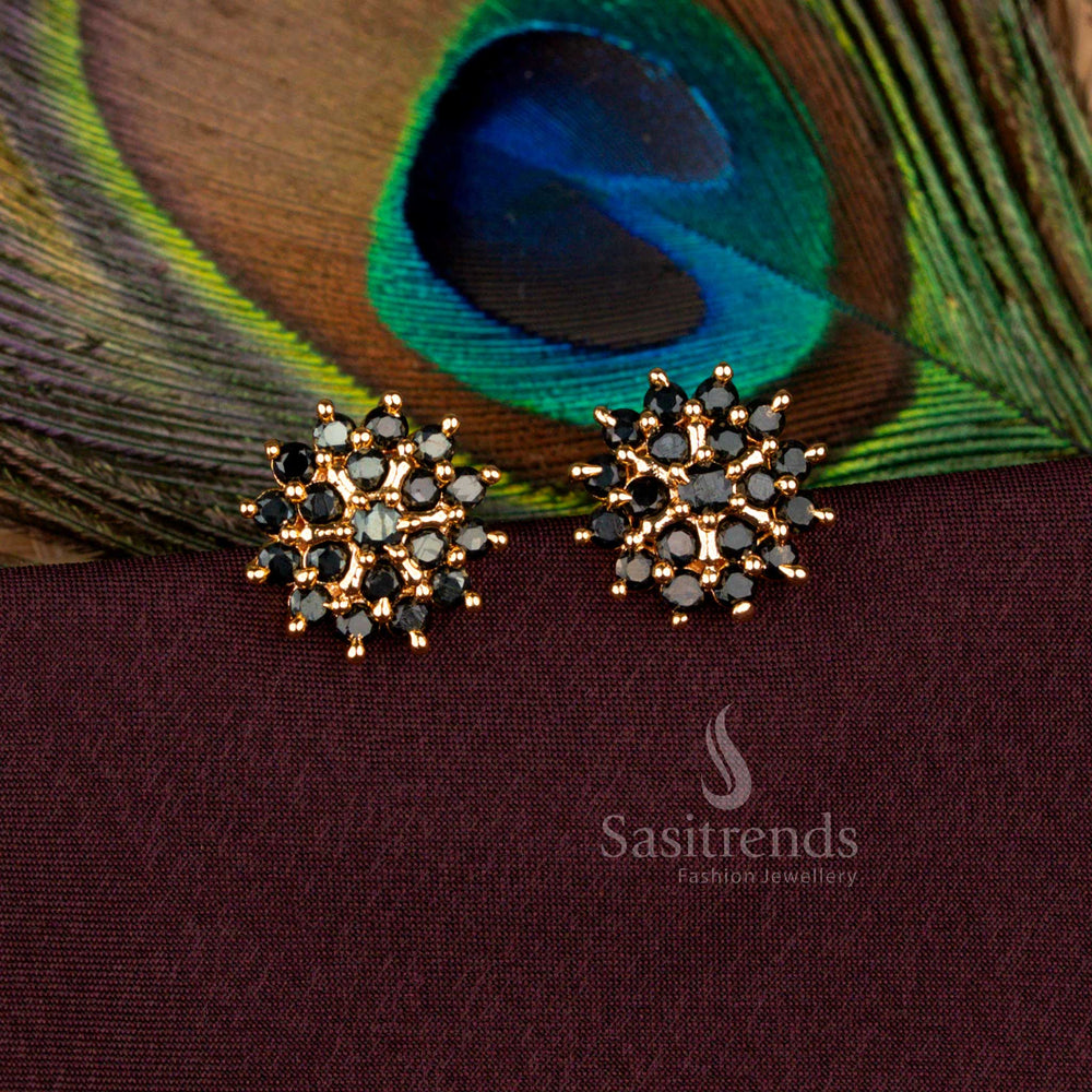 Exquisite Micro Gold Plated Floral Cluster Earrings with Real Gold Look – Sasitrends
