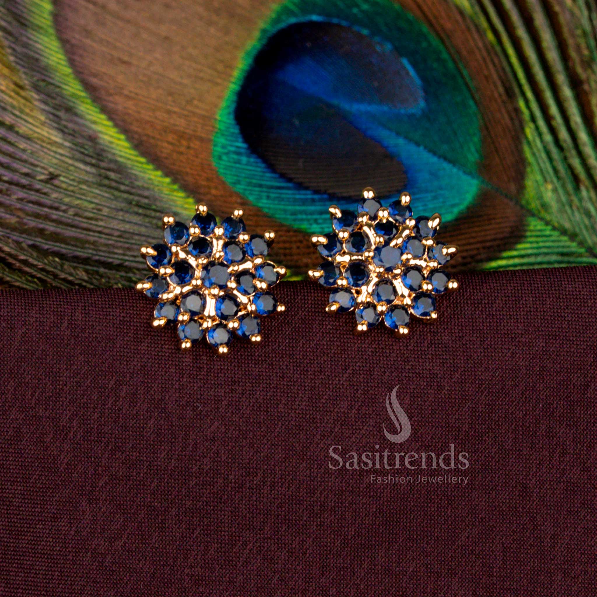 Exquisite Micro Gold Plated Floral Cluster Earrings with Real Gold Look – Sasitrends