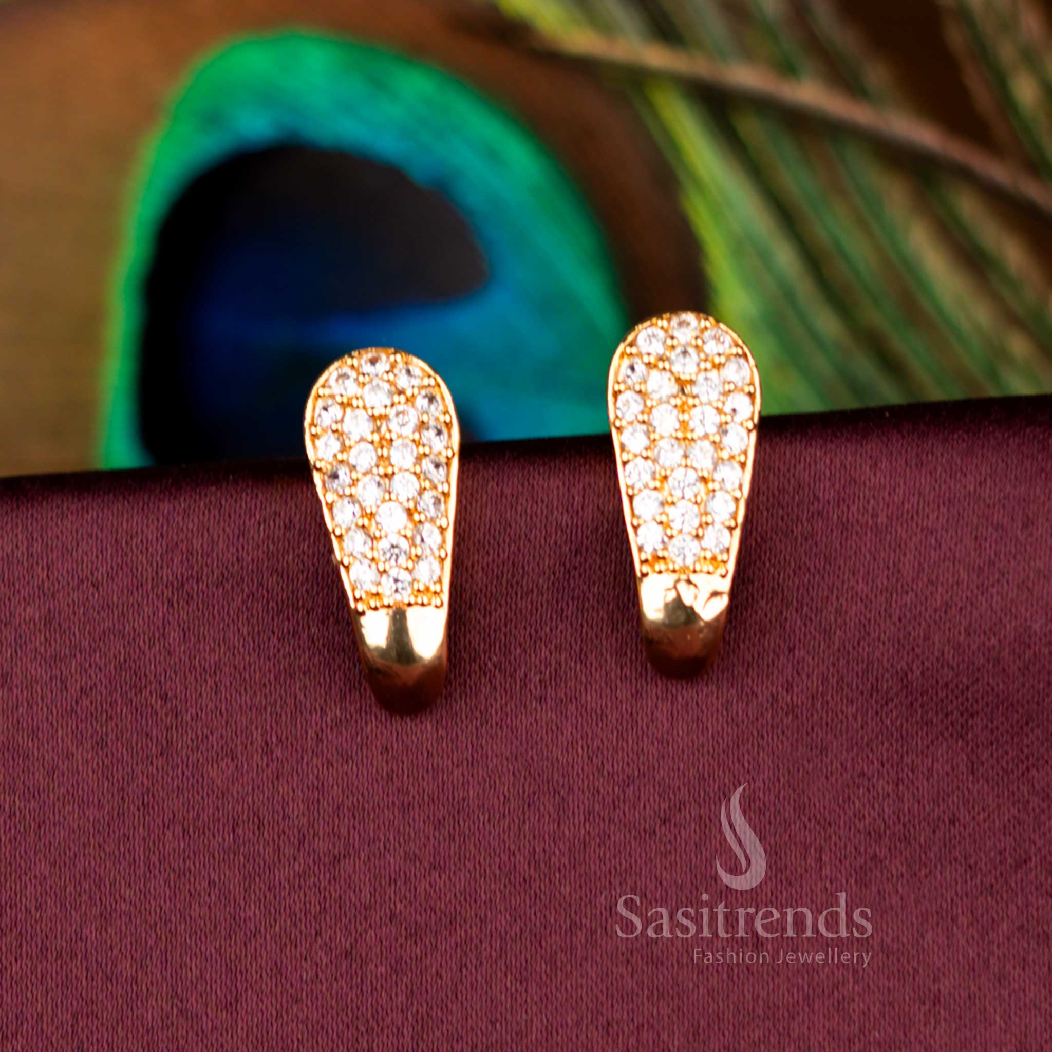 Heritage Broad Teardrop Stud Earrings Guaranteed Micro Gold Plated High Quality 2664S Sasitrends