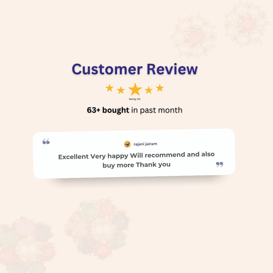 Guaranteed One Gram Micro Gold Plated Pearl Pavalam Floral Stud Screw Type Earrings | Real Gold Look