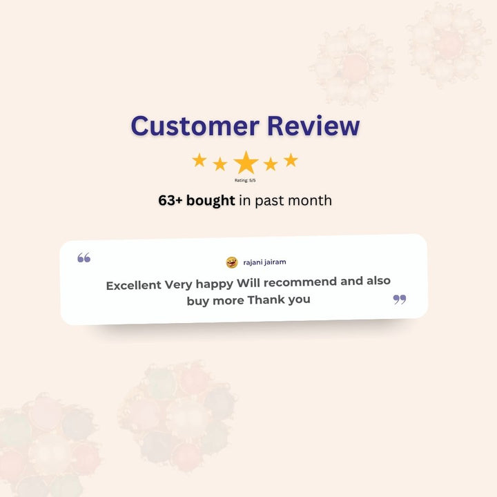 Guaranteed One Gram Micro Gold Plated Pearl Pavalam Floral Stud Screw Type Earrings | Real Gold Look