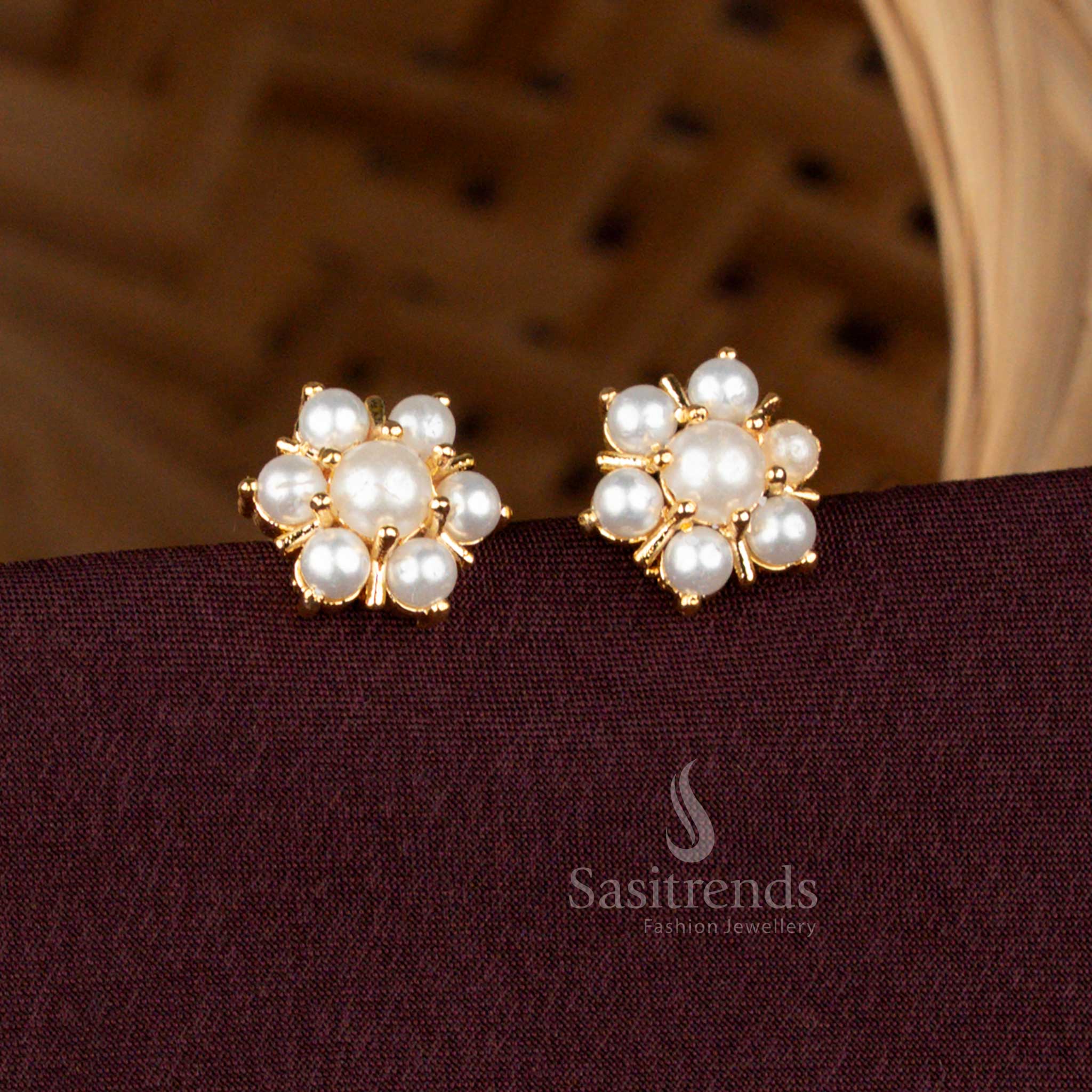 Handmade Screw Back Pearl Earrings that Look Like Real Gold
 