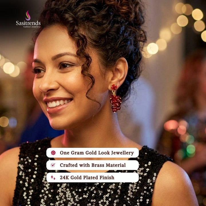 Guaranteed Micro gold plated party wear earrings model image - Sasitrends