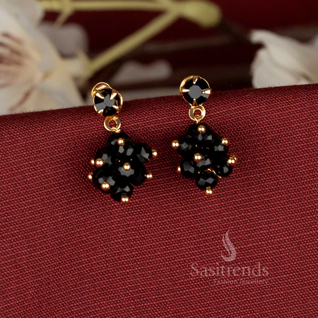 Radiant Micro Gold Plated Dangle Fringe Crystal Earrings for Party Wear – sasitrends