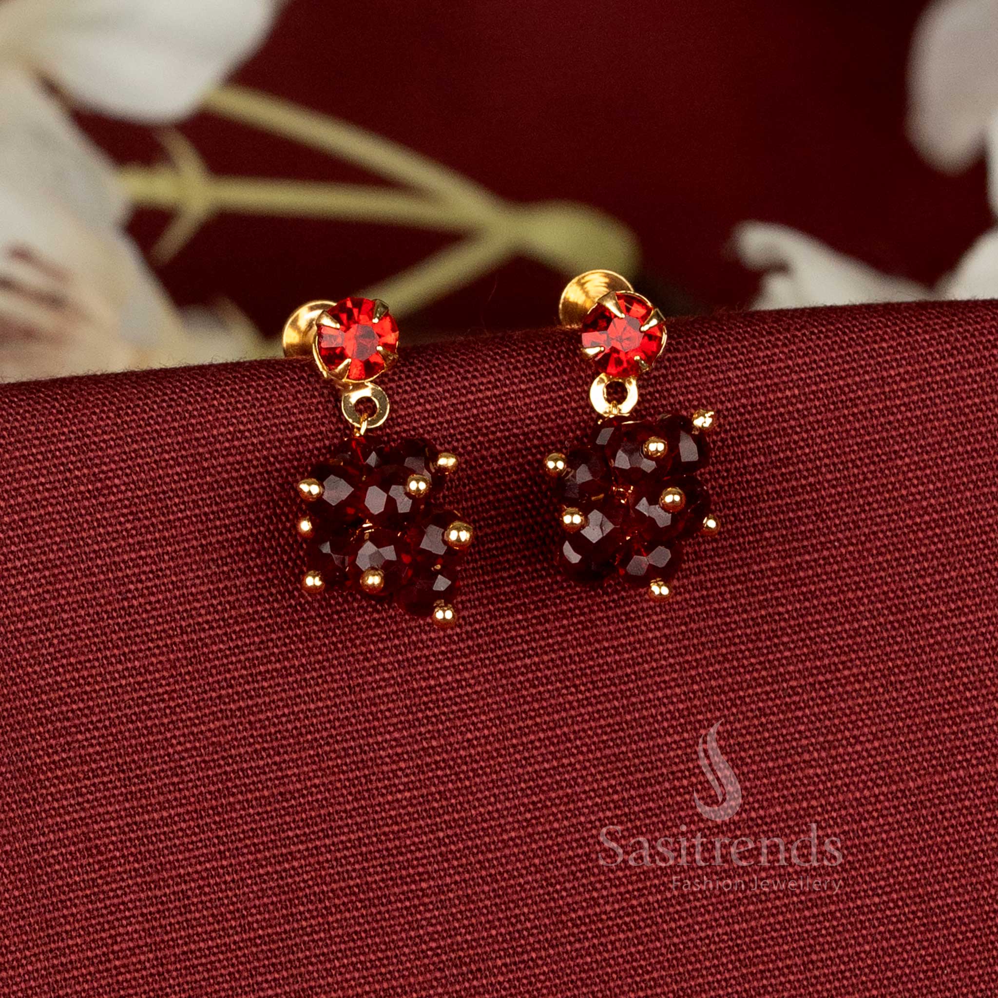 Brilliant Crystal Fringe Micro Gold Plated Earrings for Festive Looks – sasitrends