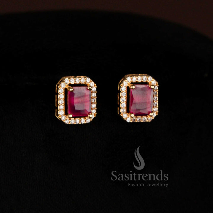 Guaranteed 24 Carat Look Micro Gold Plated American Diamond Pendant Necklace with Earrings – Sasitrends