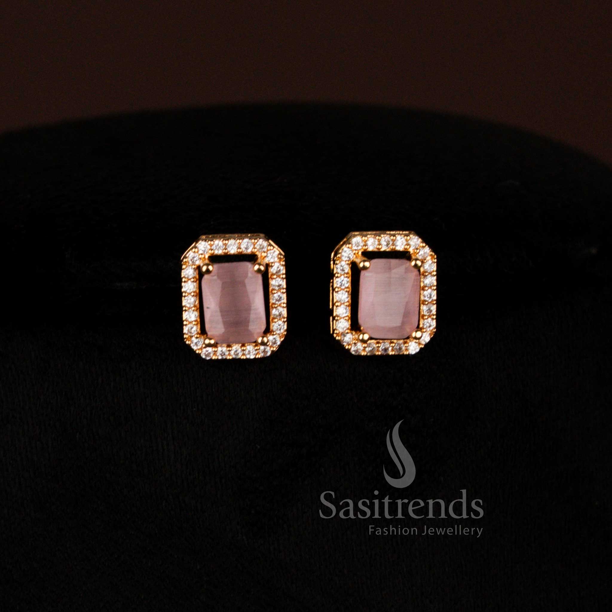 Guaranteed 24 Carat Look Micro Gold Plated American Diamond Pendant Necklace with Earrings – Sasitrends