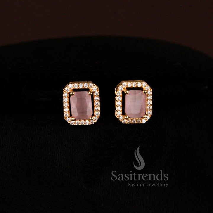 Guaranteed 24 Carat Look Micro Gold Plated American Diamond Pendant Necklace with Earrings – Sasitrends