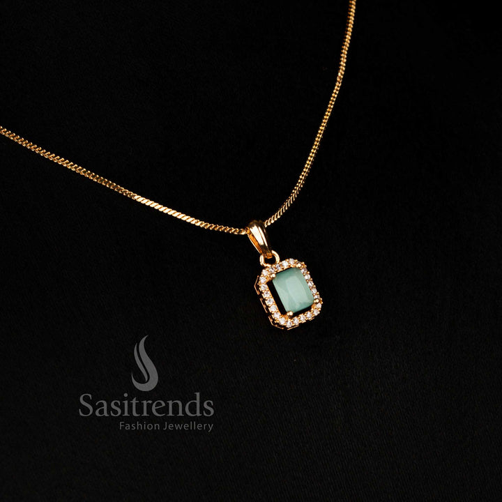 Elegant Traditional Micro Gold Plated American Diamond Pendant and Matching Earrings Set – Sasitrends