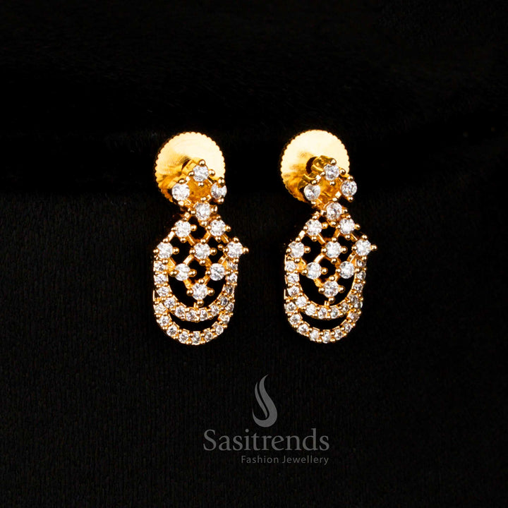 Guaranteed Micro Gold Plated round stone with americon diamond linked pattern Necklace Jewellery Set – Sasitrends