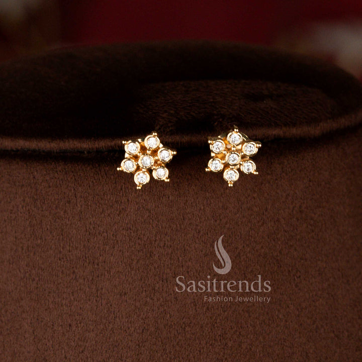 Micro Gold Plated American Diamond Necklace Jewellery Set with Traditional Pearl Dangling Pendant for Weddings and Festive Occasions - Sasitrends