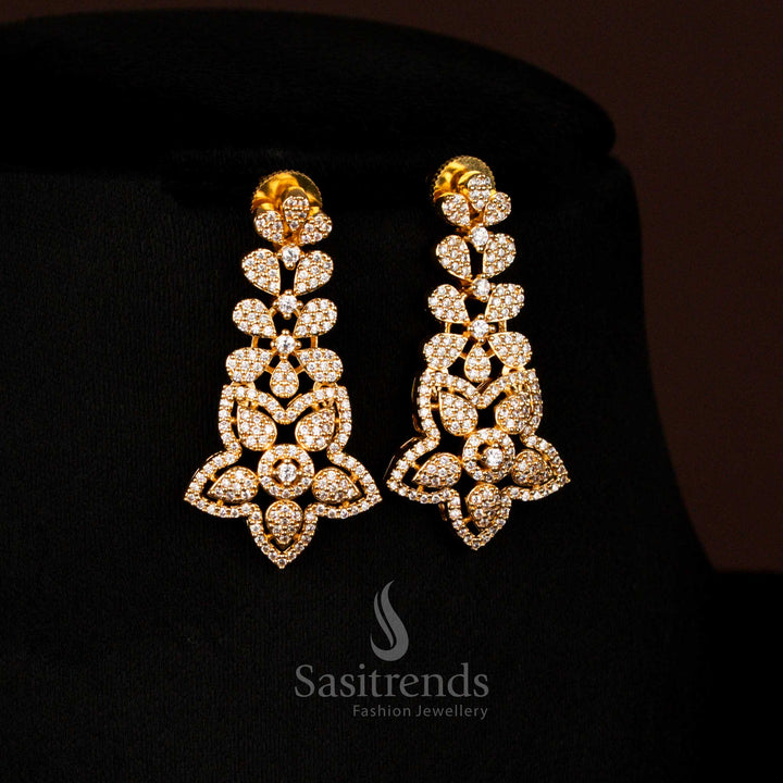 Guaranteed Micro Gold Plated with Teardrop floral americon diamond Necklace Jewellery Set – Sasitrends