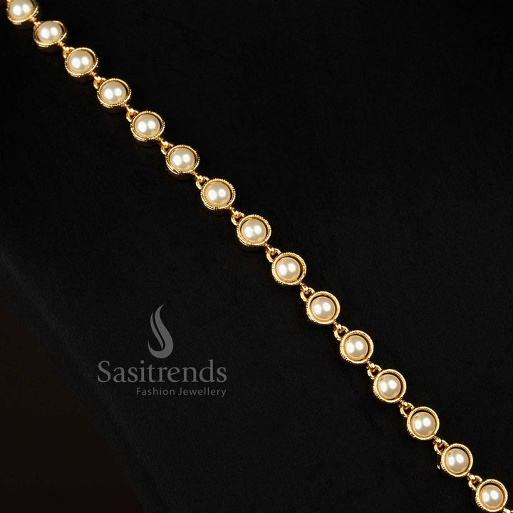 Guaranteed one gram gold style Impon Micro Gold Panchachola Pearl Necklace – Sasitrends