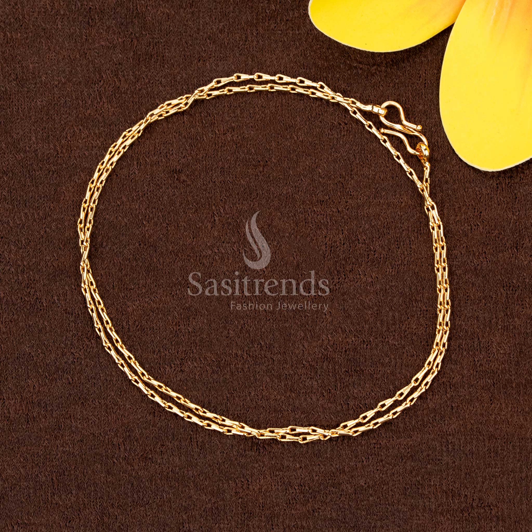 Attractive real gold look Micro gold plated 24K gold plated 18 inches chain - Sasitrends